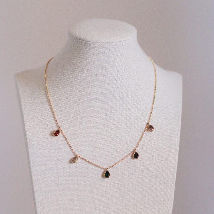 Colorful Zirconia Pendant Necklace